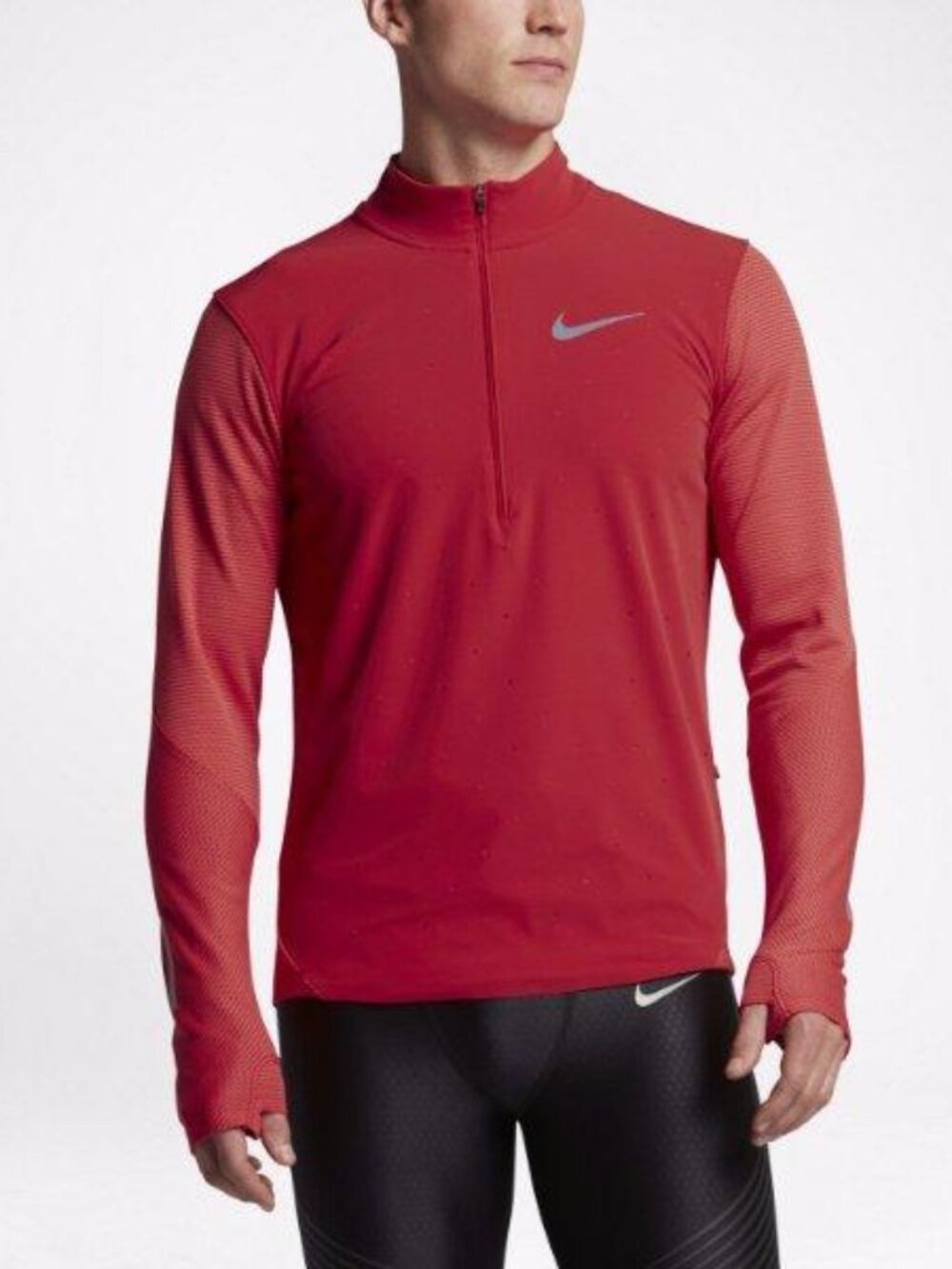 NWT Men's Nike AeroReact Dri-Fit Running 1/2 Zip HyBrid Team Red Size Small New